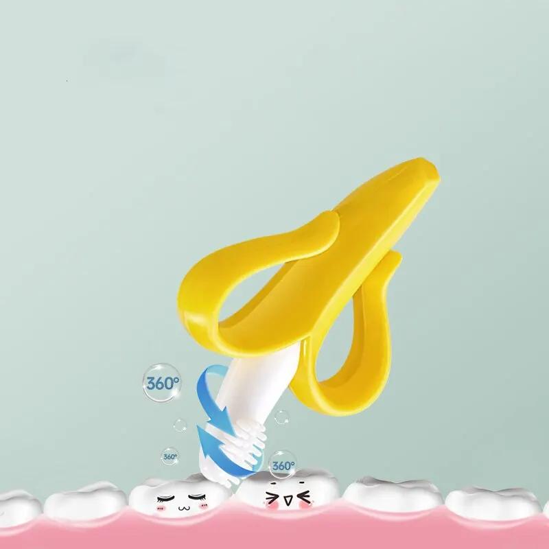 Anneau de dentition en forme de banane pour bébé, brosse à dents d'entraînement en Silicone sans BPA