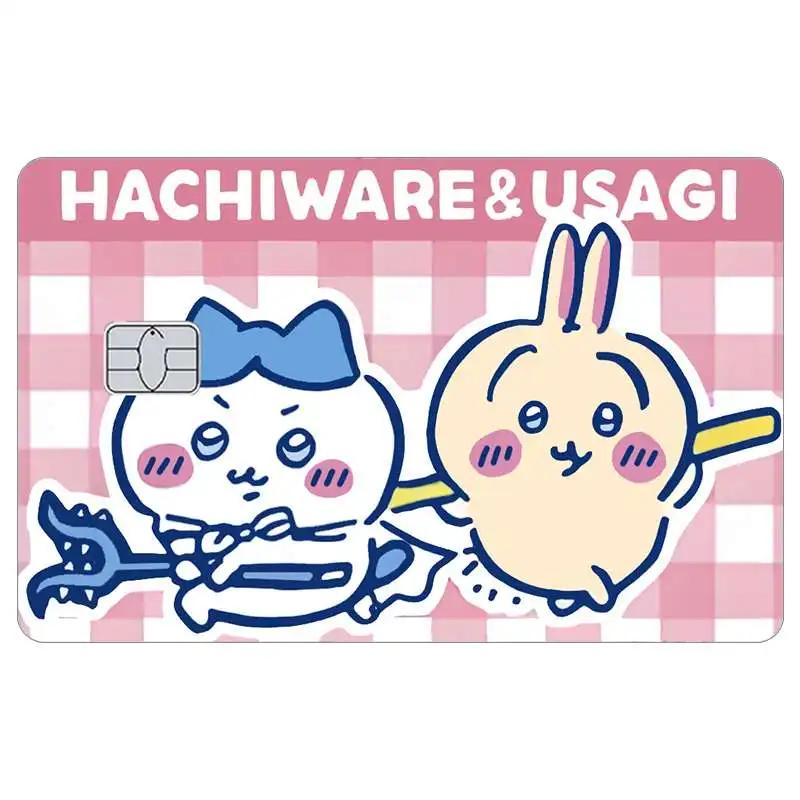 Autocollants pour cartes de crédit Cartoon Kawaii Chiikawas, autocollants mignons mats pour VISA, JC
