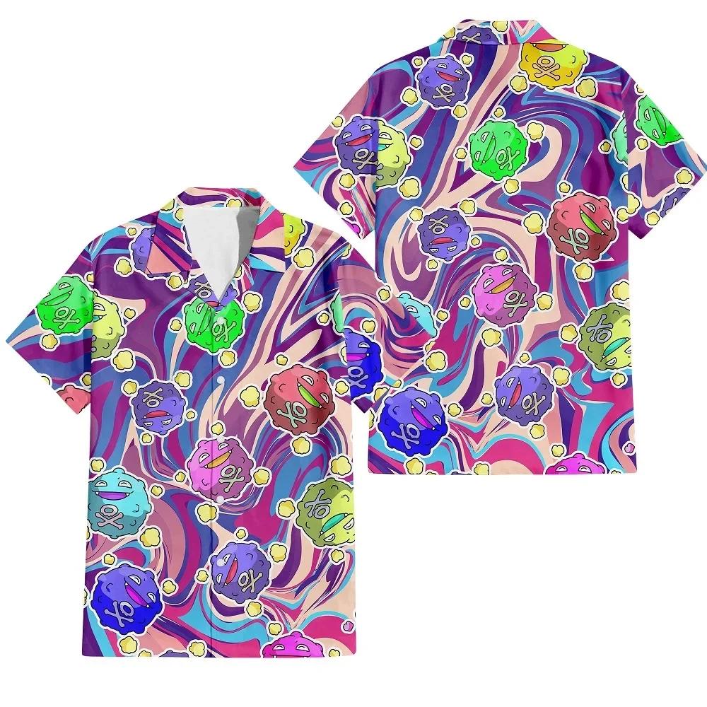 T-shirt hawaïen pour hommes 3D amusant dessin animé imprimé animal hommes été plage ample surdimensi