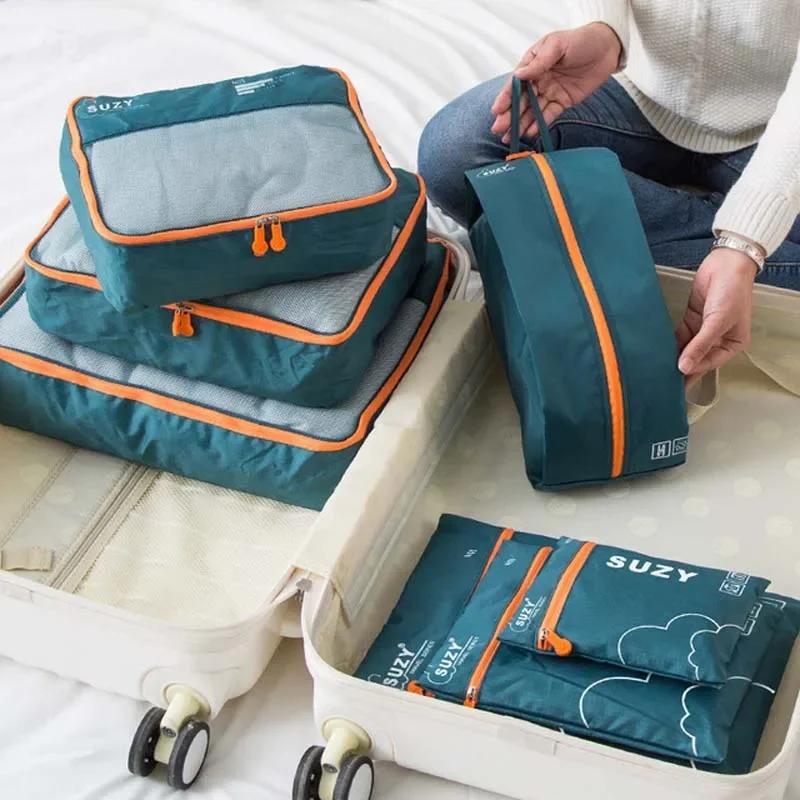 Ensemble de 7/6 pièces, organisateur de voyage, sacs de rangement, valise, organisateur de bagages p