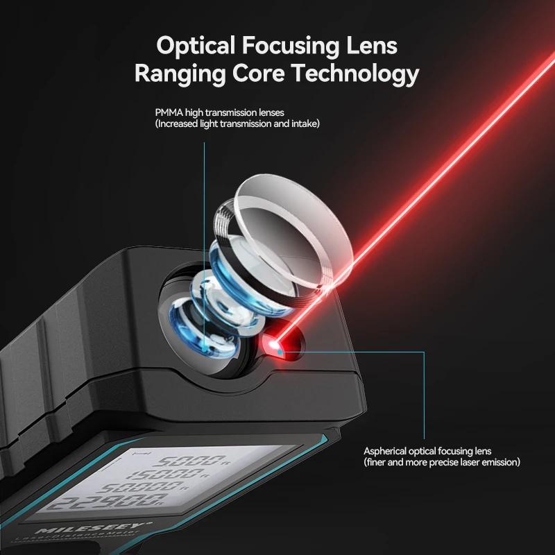 Mètre ruban laser MILESEEY X5, 40M 50M 60M 80M 100M 120M Télémètre laser