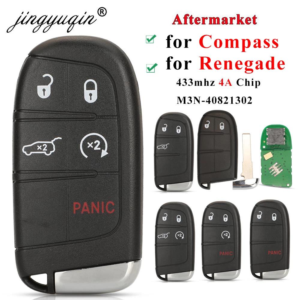 Jingyuqin clé à distance intelligente de rechange 433mhz 4A sans clé pour Jeep Renegade boussole C-C