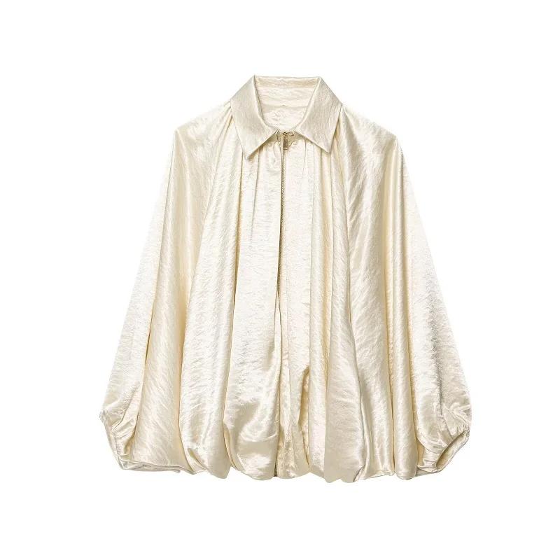 MUJER froncé Bomber vestes pour femmes gonflé surdimensionné veste femme manteaux d'été Demi-saison 