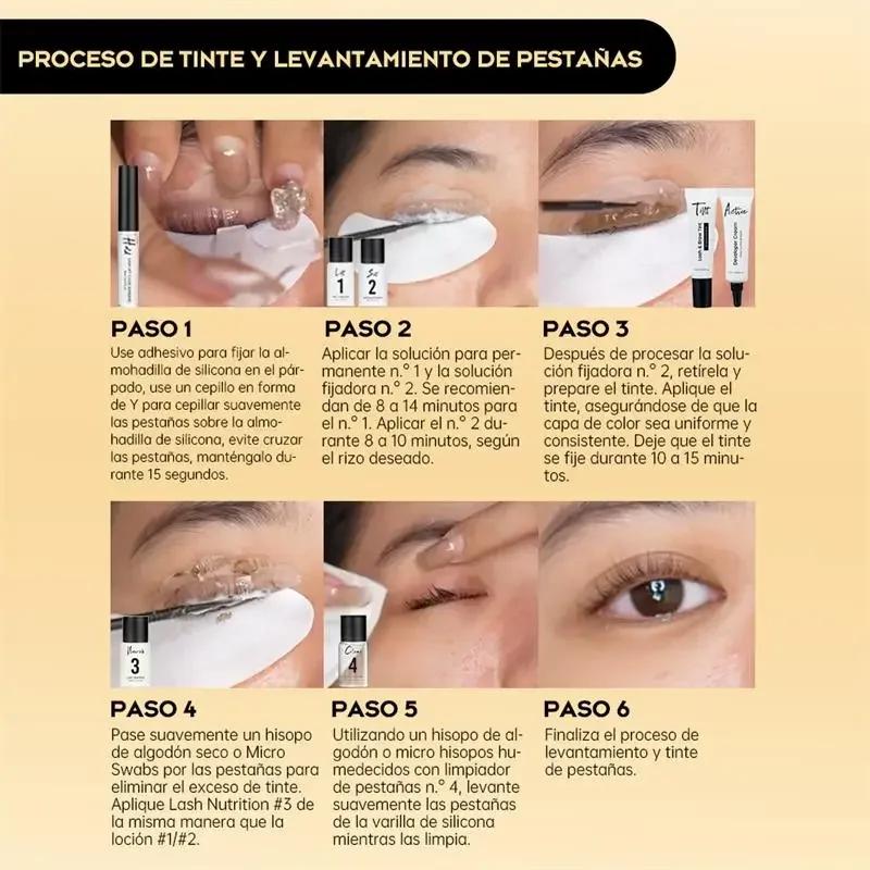Gollee classique noir naturel cils levage Perm traitement ensemble de maquillage cils et sourcils te