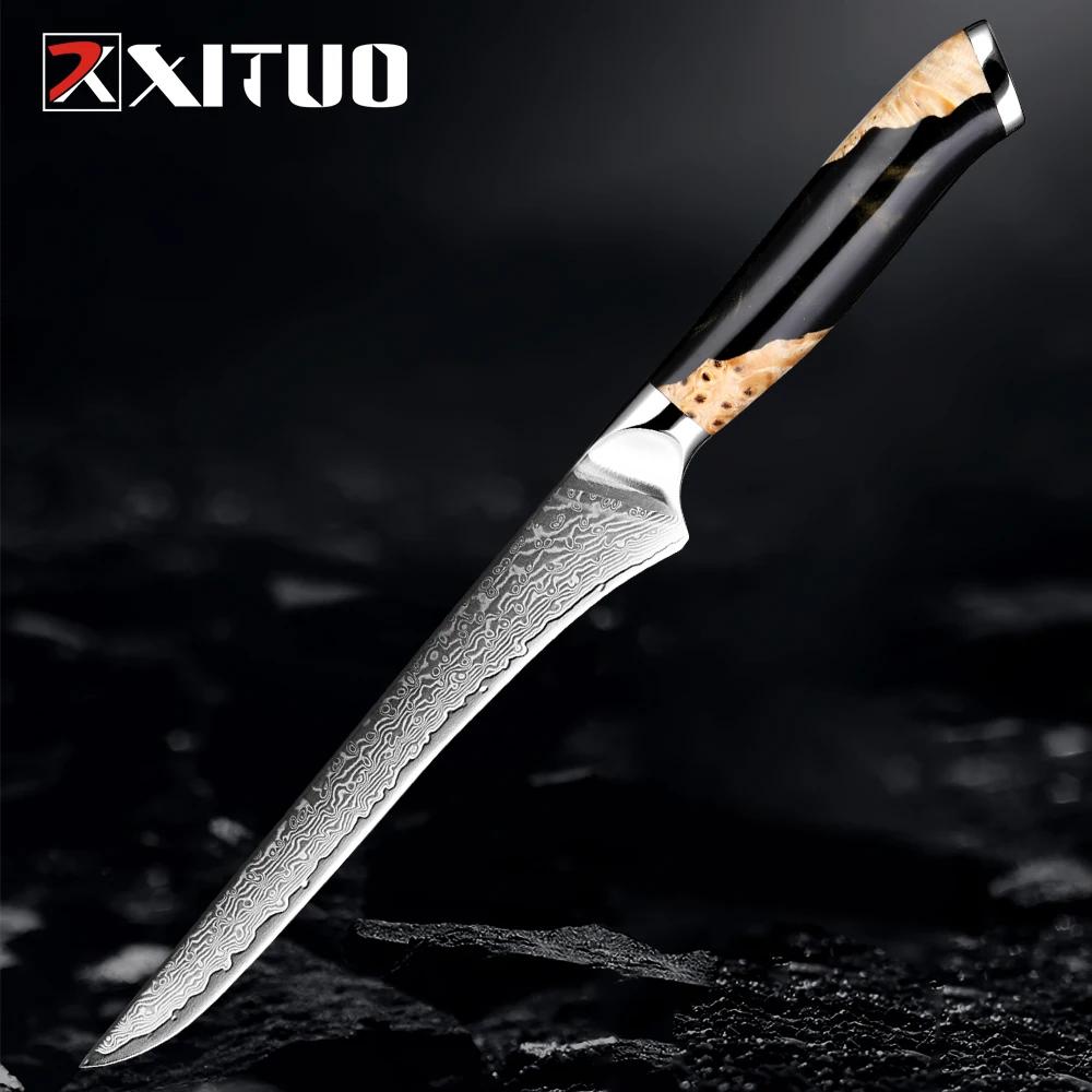 Couteau de Chef pour désosser (filet), 6 pouces, meilleur damas japonais VG10 en acier 67 couches, c