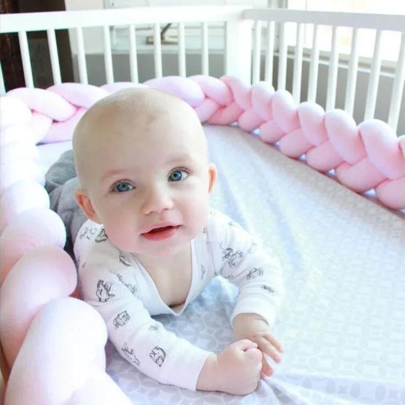 Pare-chocs tressé à nœud 1M/2M/3M/4M, protection de lit pour bébé, oreiller en peluche, coussin de b