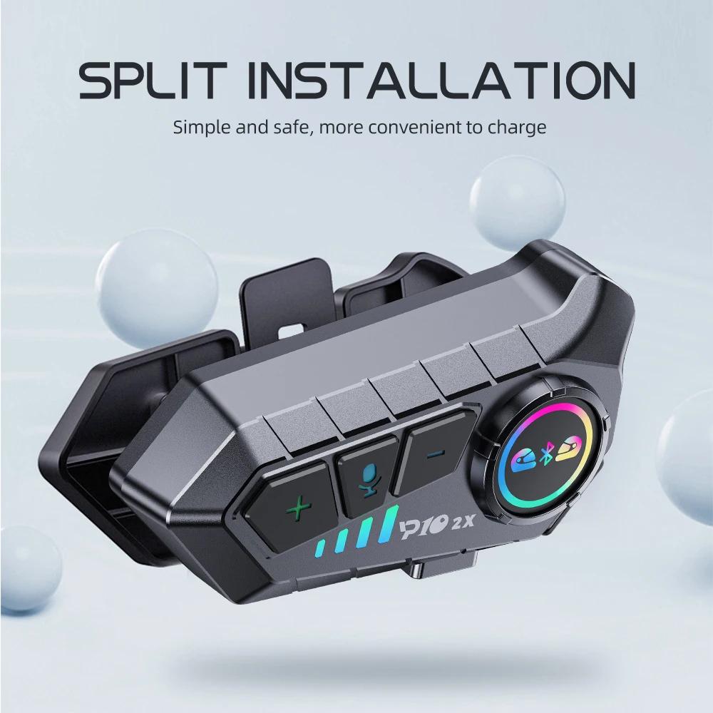 Kebidumei YP10 2X sans fil Bluetooth5.3 casque de moto Interphone casque étanche 300 m Intercomunica