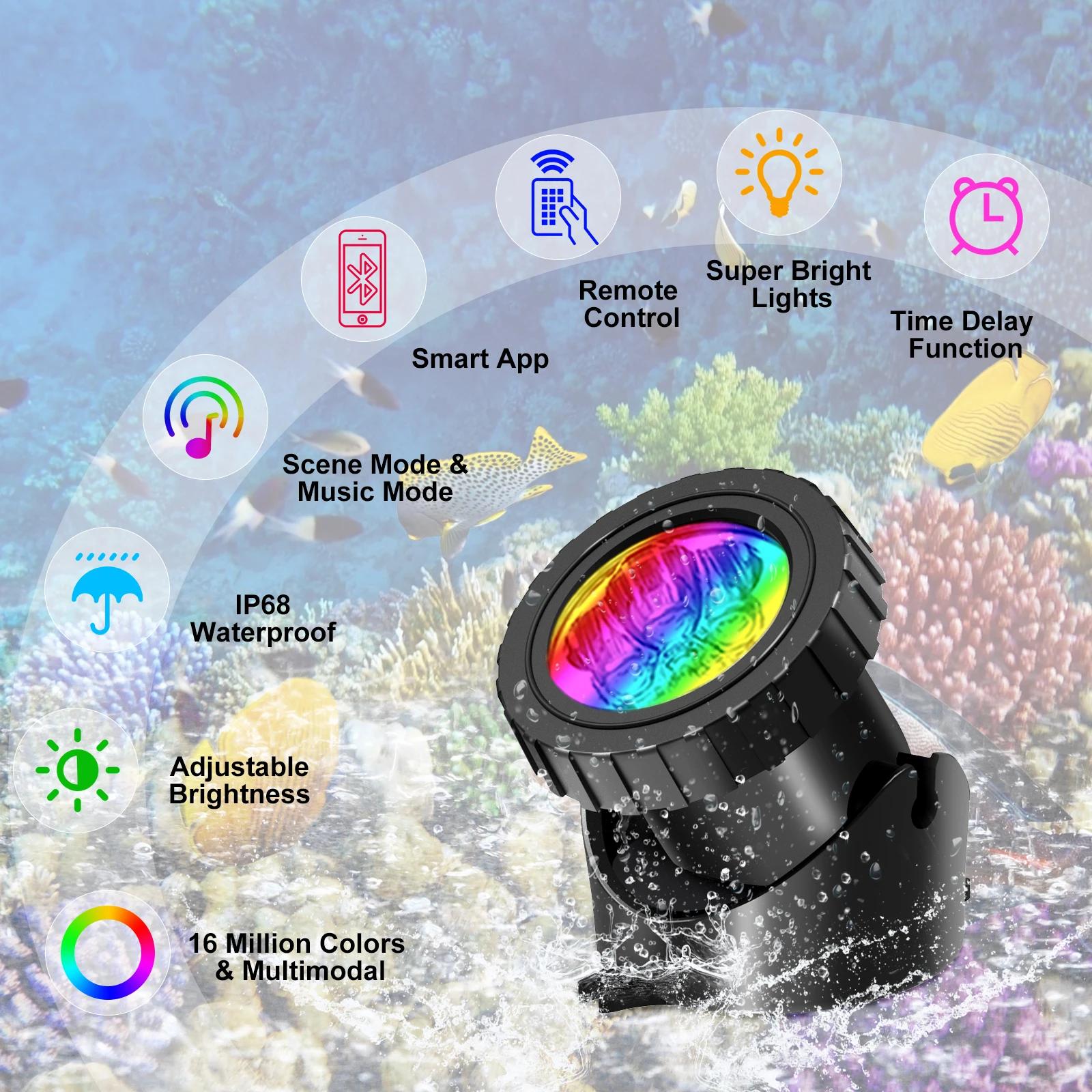 2/3/8/10 LED lumières étanche IP68 fontaine sous-marine étang Spot lumière paysage projecteur pour j