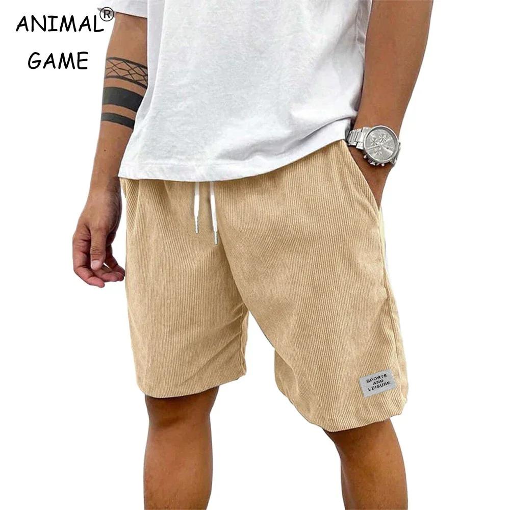 Pantalon de survêtement léger en velours côtelé pour homme, short de plage décontracté pour homme, s
