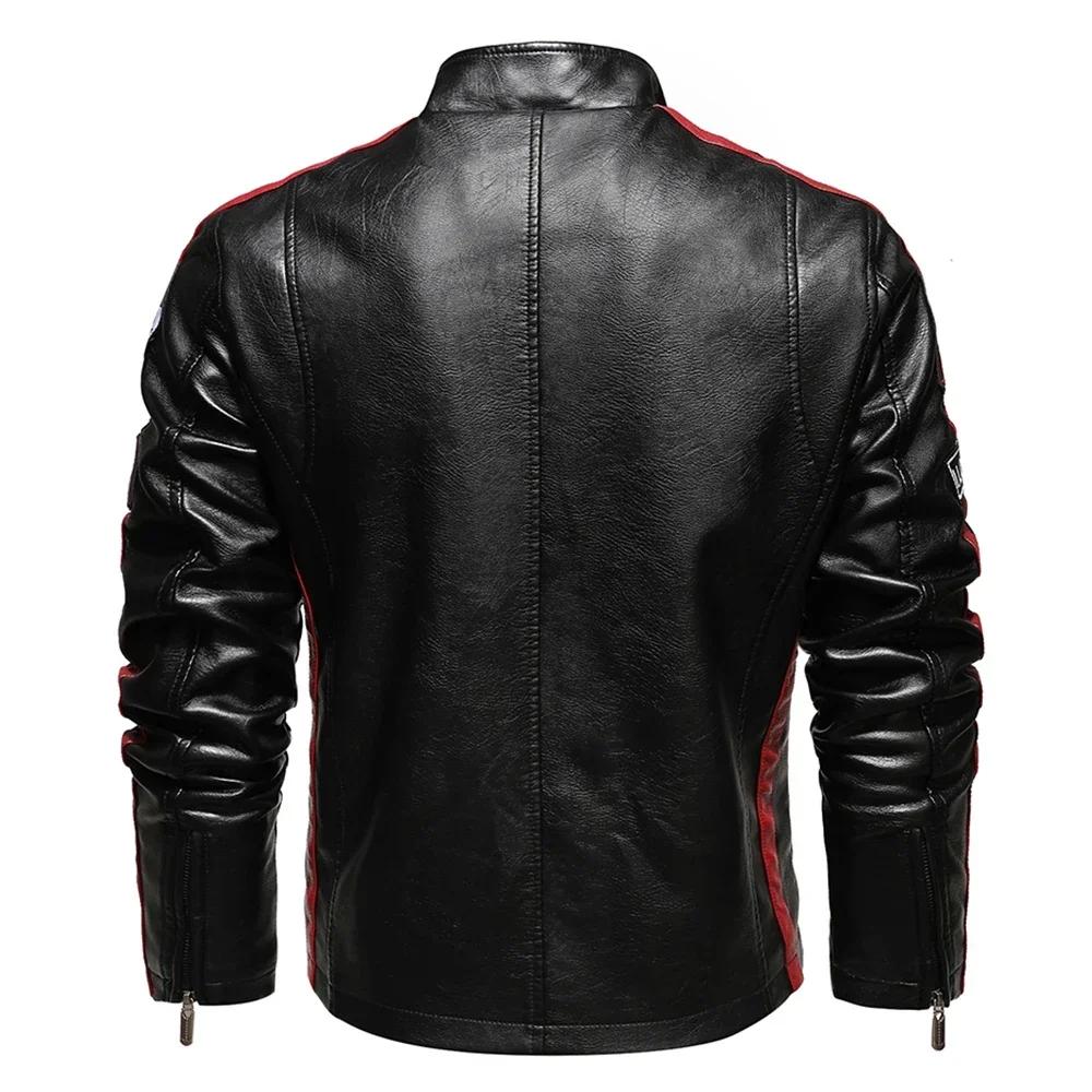 Veste de moto Vintage pour hommes, nouvelle veste de motard en cuir, manteau bombardier brodé, parde