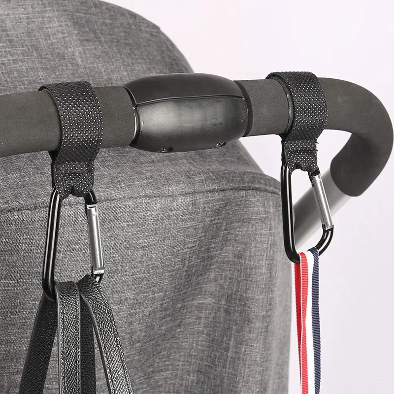 5/2 pièces bébé poussette crochet clip en alliage d'aluminium mousqueton chariot organisateur sac à 
