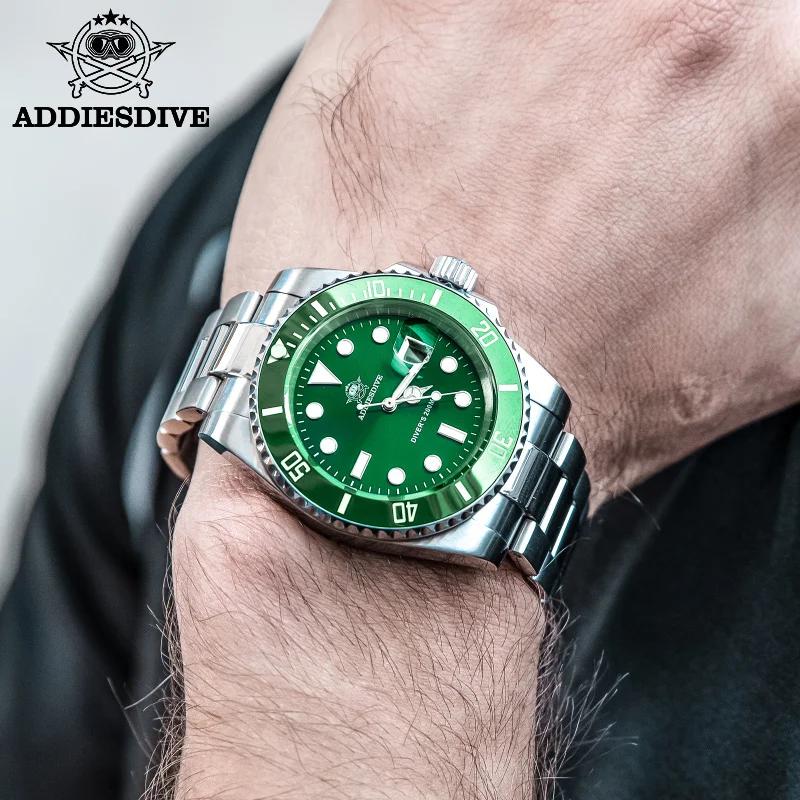 ADDIESDIVE montre classique pour hommes avec lunette en céramique 200 m montre à quartz décontractée
