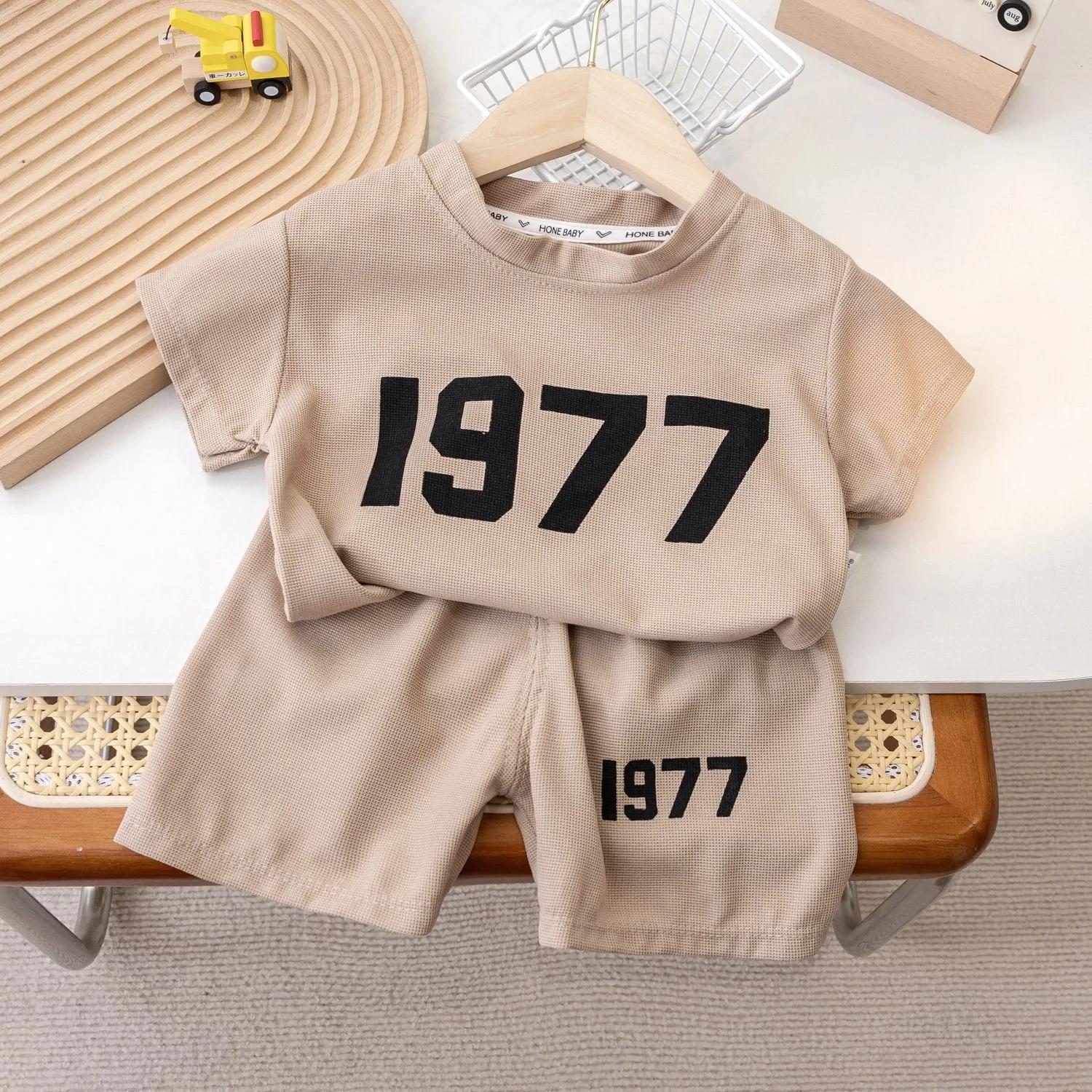 Vêtements d'été pour enfants de 1, 2, 3 et 4 ans, T-shirt à manches courtes, shorts trempés, design 