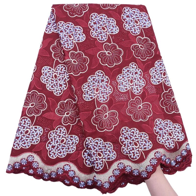 NigWin-Tissu Africain en Dentelle de Coton Suisse Tyys, Haute Qualité pour Robe de Soirée Française,
