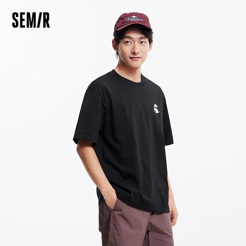 SEMIR-T-Shirt à Manches Courtes pour Homme, Haut en Tricot, Évacuation de l'Humidité, Brodé Krasnoïd