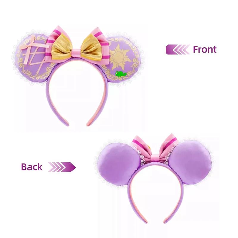 Serre-têtes oreilles de Mickey Mouse, bandeaux Raiponce, accessoires de fête d'anniversaire, Noël, H