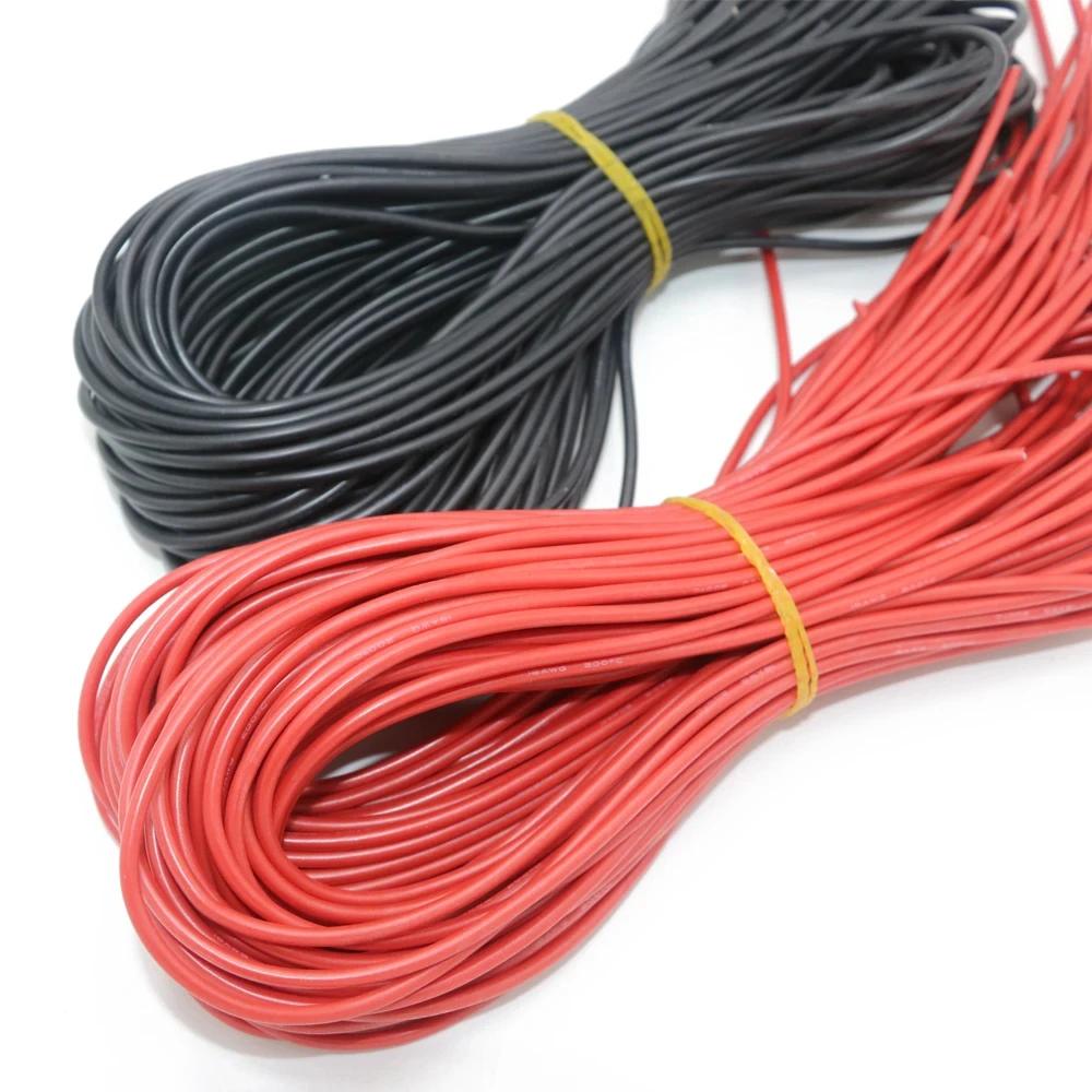 Fil de silicone de haute qualité, 10 mètres/lot, 10 12 14 16 18 20 22 24 26 28 30AWG 5m, couleur rou