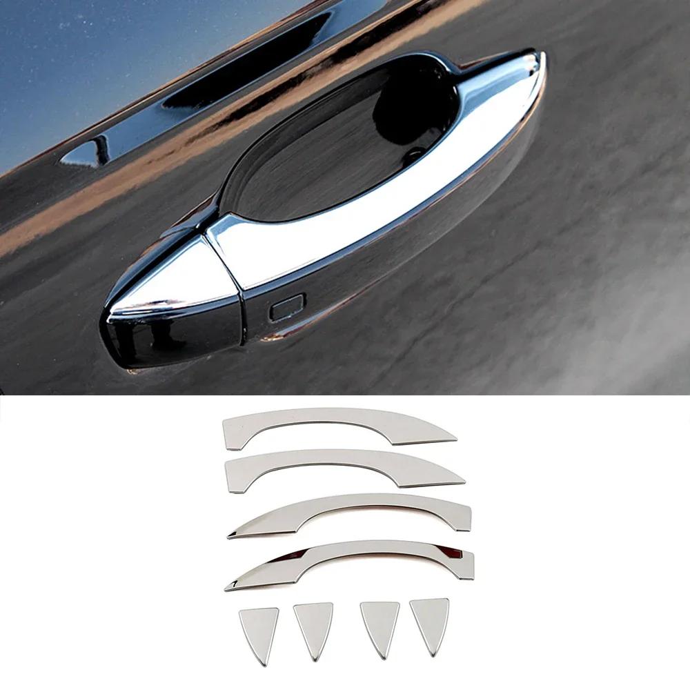 Couvercle de poignée de porte extérieure de voiture, garniture chromée, autocollant en acier inoxyda