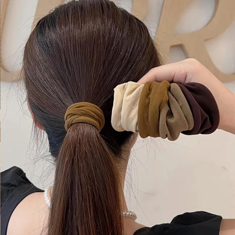 4 ensemble solide élargir épaissir bandeau de cheveux cordes femmes élastique pour queue de cheval c