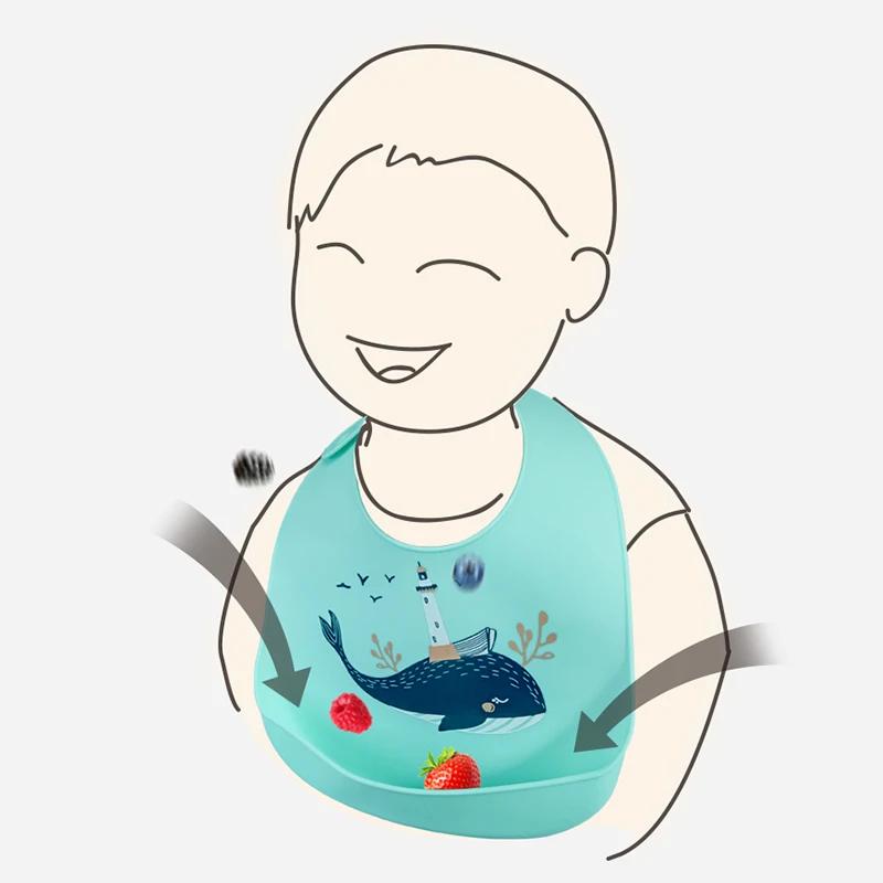 Bavoir Babi en Silicone imperméable, bavoirs banane dégoulinant de salive, dessin animé, alimentatio
