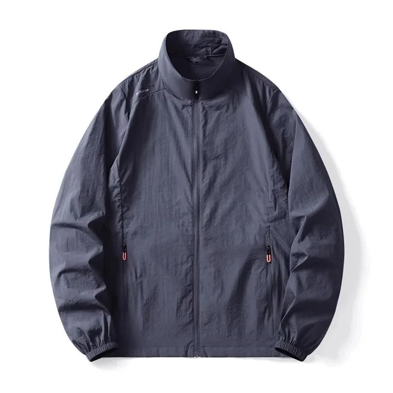 Manteau d'été léger pour hommes, Protection solaire, veste à manches longues, col montant, Camping r