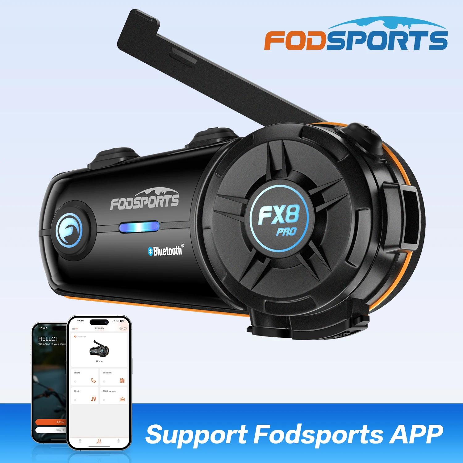 Intercom moto Fodsports FX8 Pro, casque Bluetooth, 10 motards, double puce, compatible avec l'applic