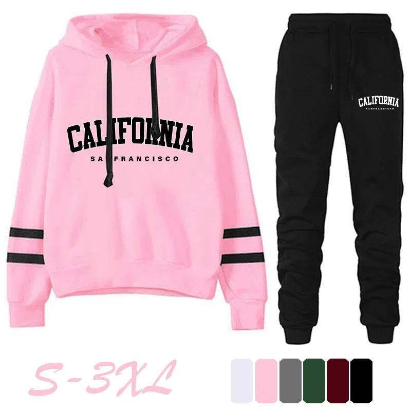 California Womens Survêtement Casual Stripe Polyvalent Sweat à capuche ou pantalon ou costume Simpli