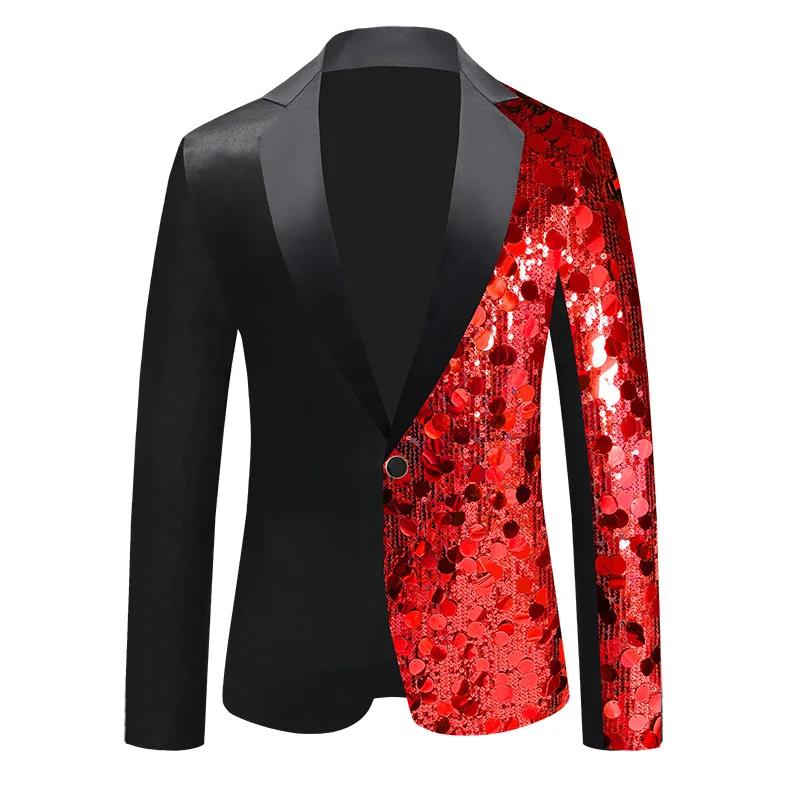 Nouvelle veste de costume de luxe à sequins pour homme, blazer tendance pour chanteur, bar, KTV, per