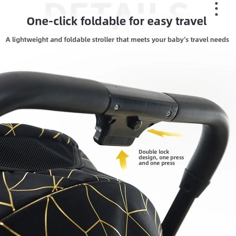 Poussette double pour bébé, poussette détachable à vue haute, pliable et légère, avec fonction assis