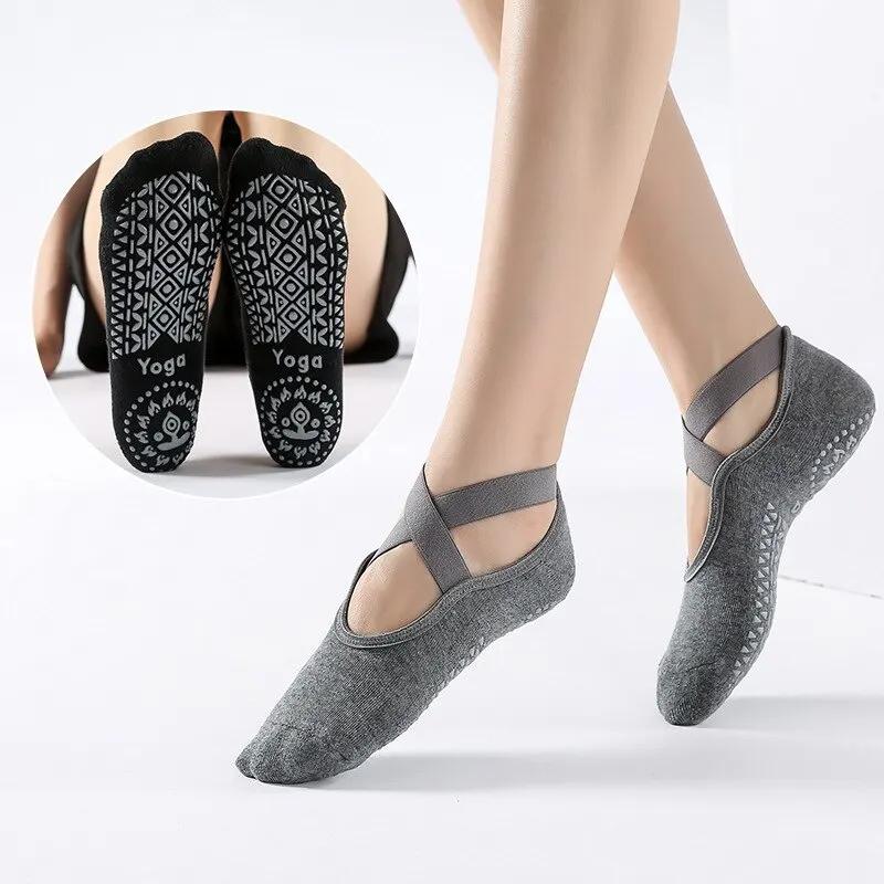 Chaussettes de Pilates coordonnantes en coton respirant pour femmes, bandage de yoga, fitness, danse