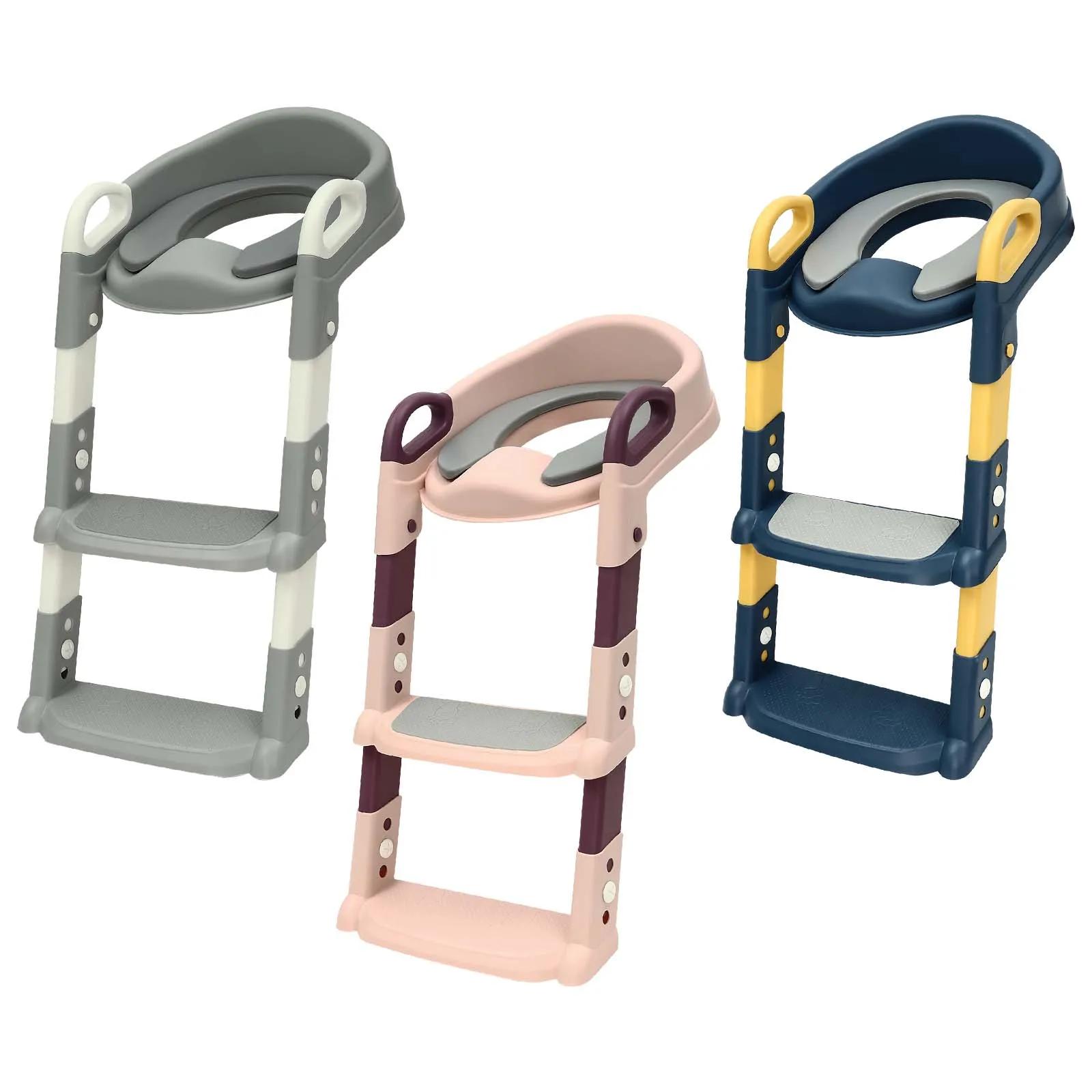 Siège d'apprentissage de la propreté pliable pour enfants avec marchepied, siège de toilette réglabl