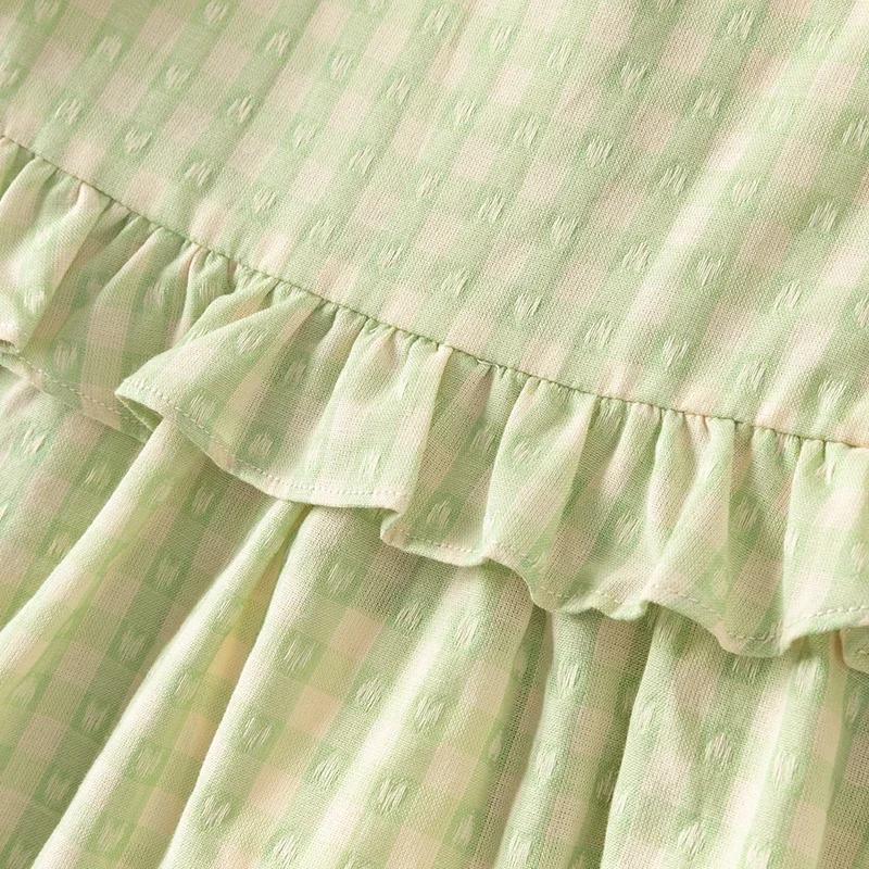 Dave Bella – robe de princesse pour petites filles, breloque d'été, douce et élégante, à carreaux ve