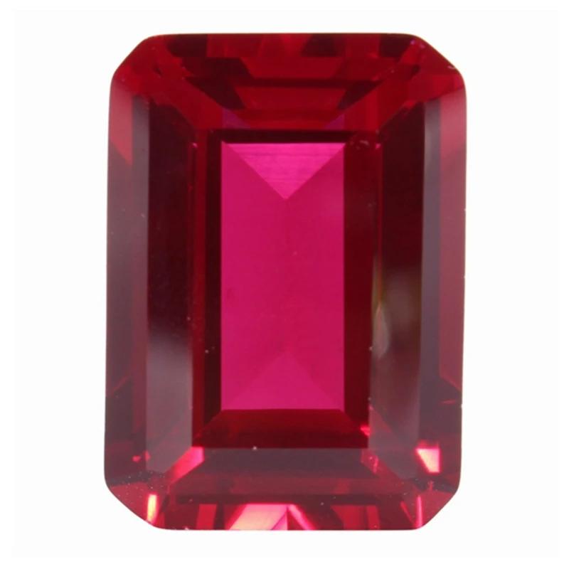 Rubis de sang de Pigeon naturel, Test UV, 12x16mm, 12.50 Cts, Sri-Lanka VVS, coupe émeraude, pierres