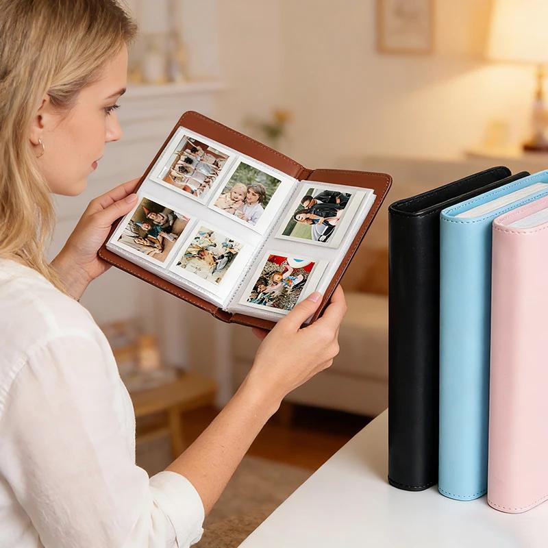 Album photo carré 288 emplacements pour photos Instax Kodak Mini Shot croissance enfants PU