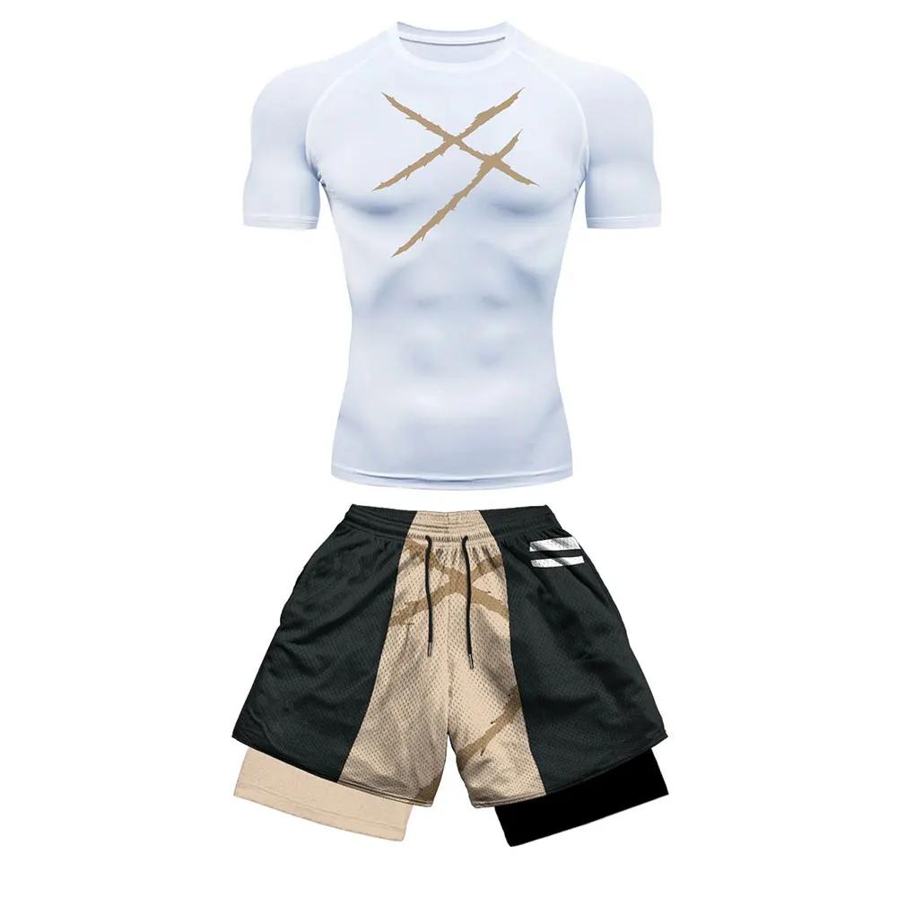2025 Costume de sport de compression imprimé à la mode Vêtements d'été Costume athlétique pour homme