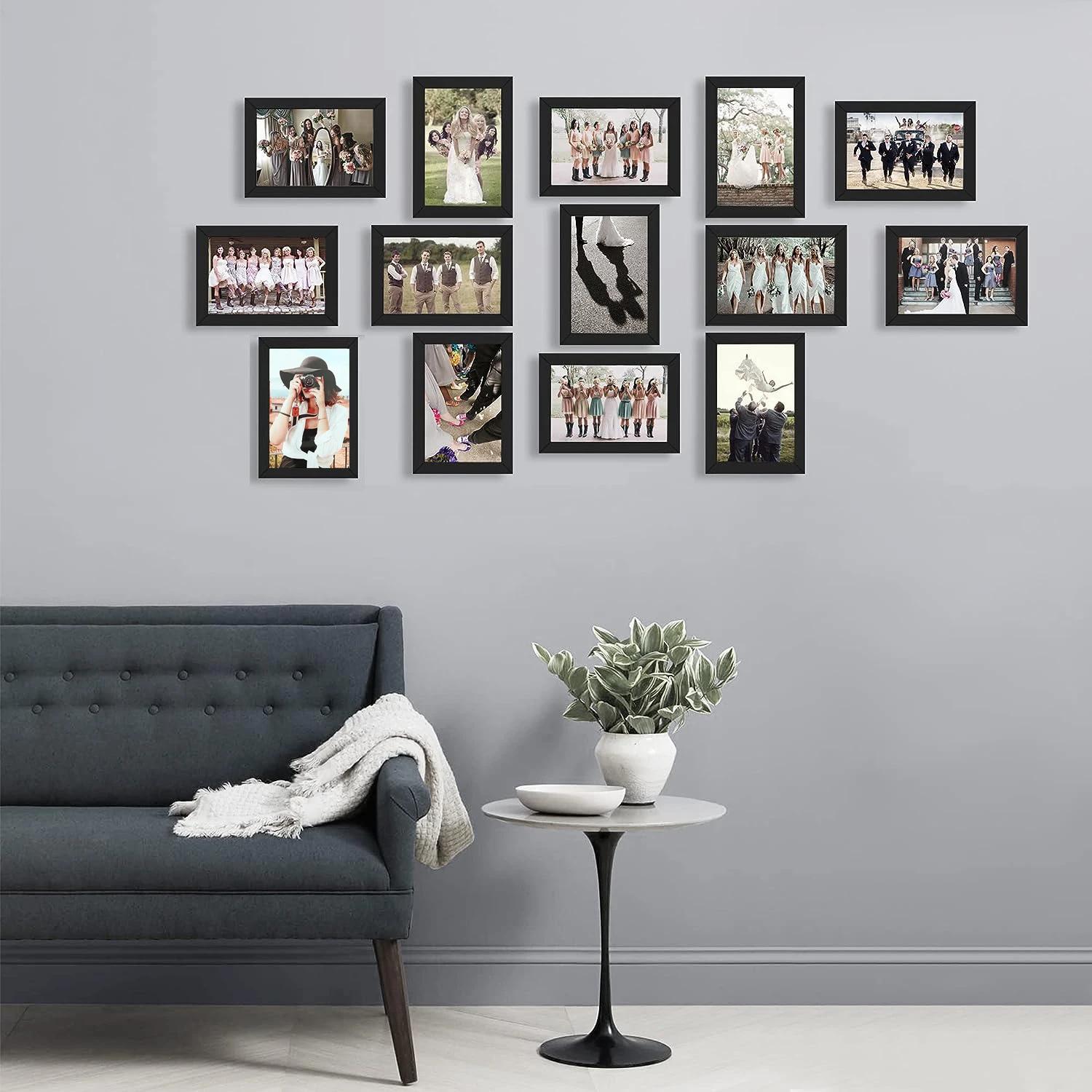 14 pièces 4x6 pouces cadres Photo, cadres Photo en bois sans tapis, table ou affichage mural pour im