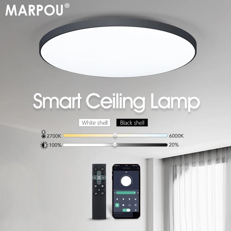 MARPOU plafonnier intelligent lampe à LED pour chambre plafonniers avec télécommande lumières LED à 
