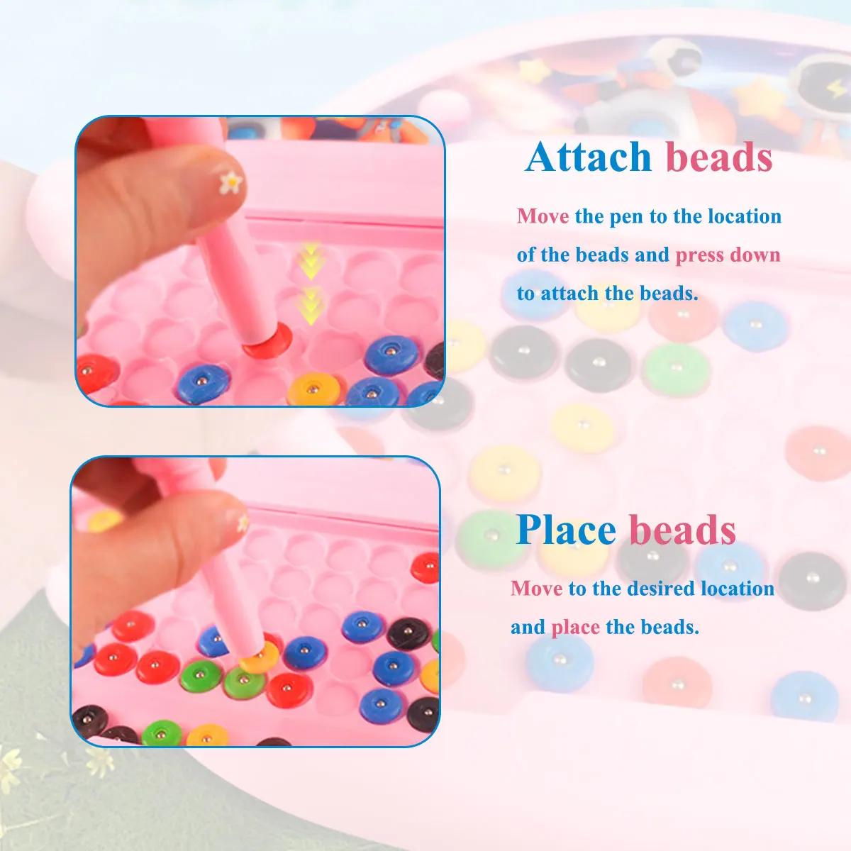 Tableau magnétique pour enfants avec stylo et perles, jouet de dessin, cadeau Montessori, garçons et
