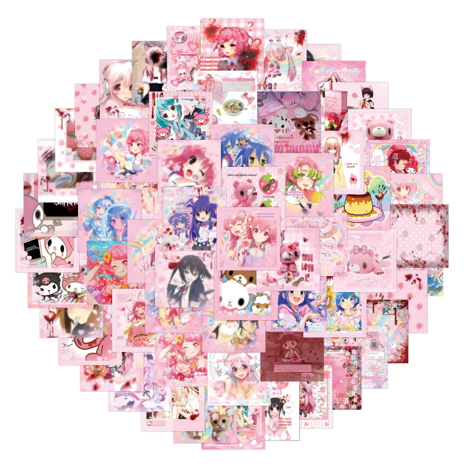 80 pièces dessin animé mignon Cutecore compte à main décoration bricolage papeterie Mobile autocolla