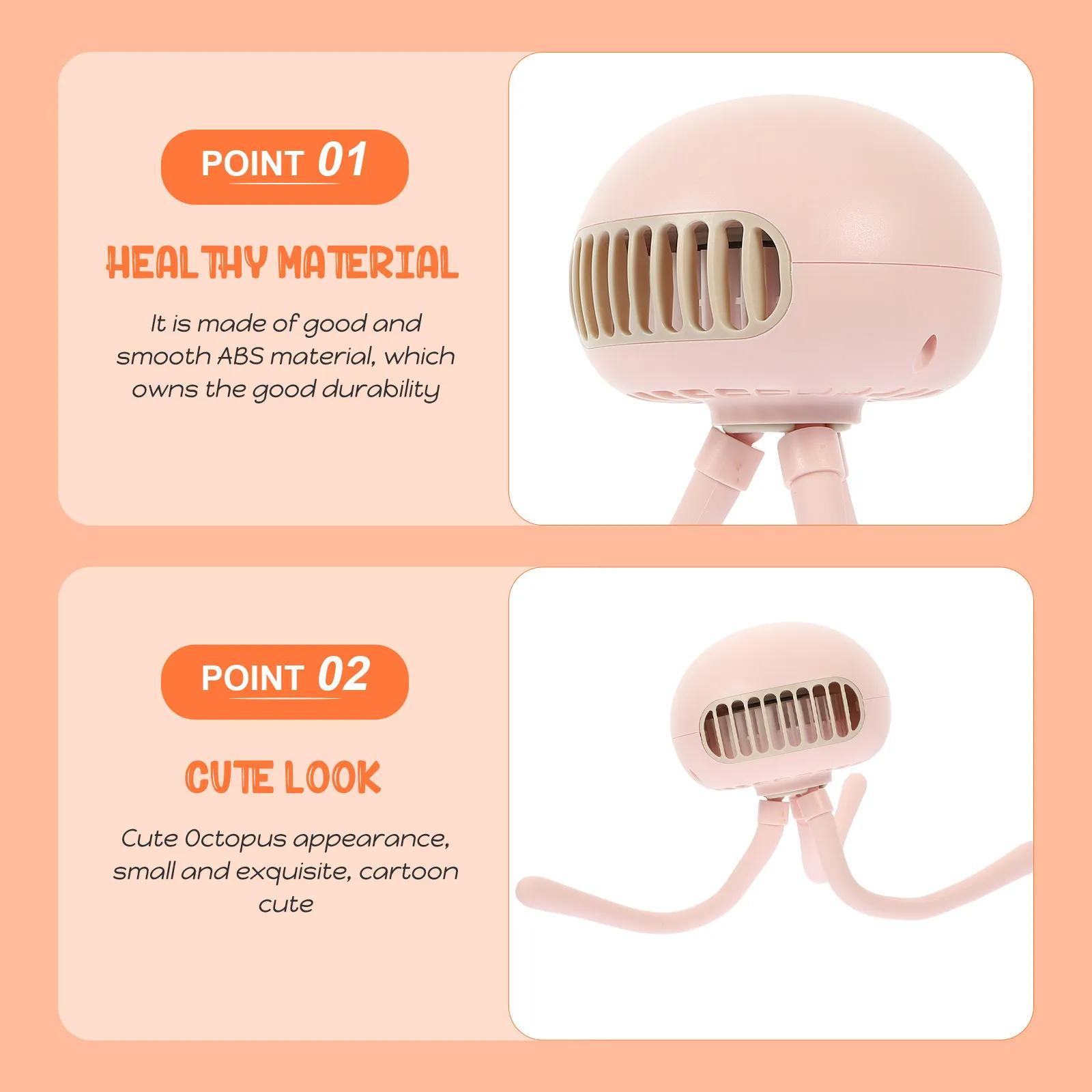 Ventilateur de poussette Jellyfish, rechargeable par USB, portable avec trépied flexible, ventilateu