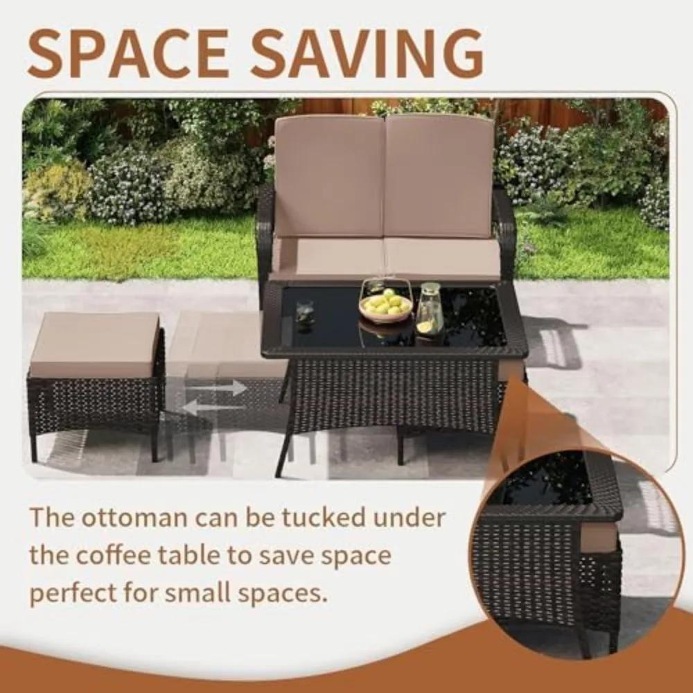 Ensemble de meubles de Patio, chaise d'extérieur en rotin, canapé en osier, ensembles de Conversatio