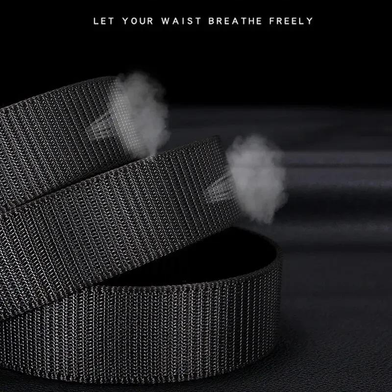 Ceinture de sport en toile automatique pour hommes, sangle en nylon, sangle en métal, travail en ple