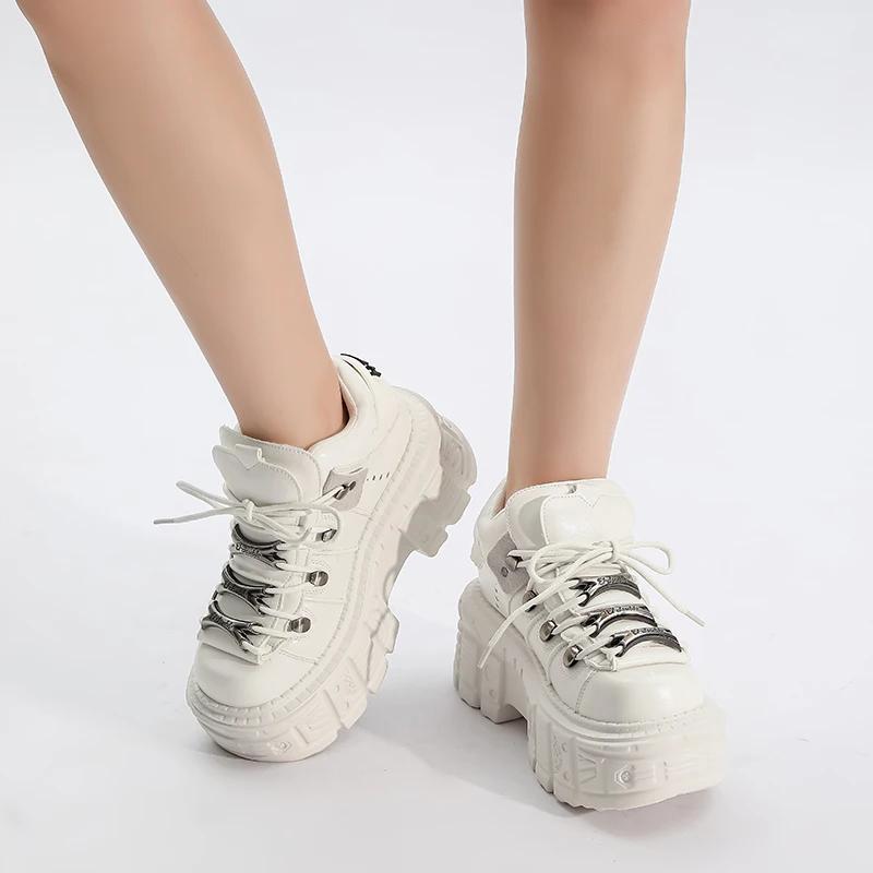 2026 gothique cheville Rock bottes femme baskets nouveau Style Punk femmes chaussures à lacets talon