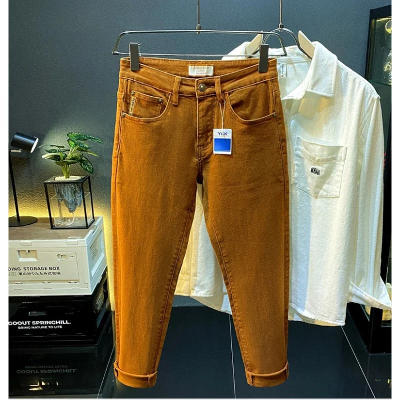 Jean en Denim pour Homme, Pantalon Long, Extensible, Ajusté, Décontracté, Très Tendance, à la Mode, 