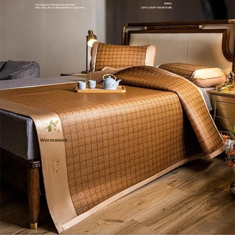 Tapis frais en bambou, matelas d'été pour dortoir d'étudiants nus, tapis pliable en soie glacée, Dou