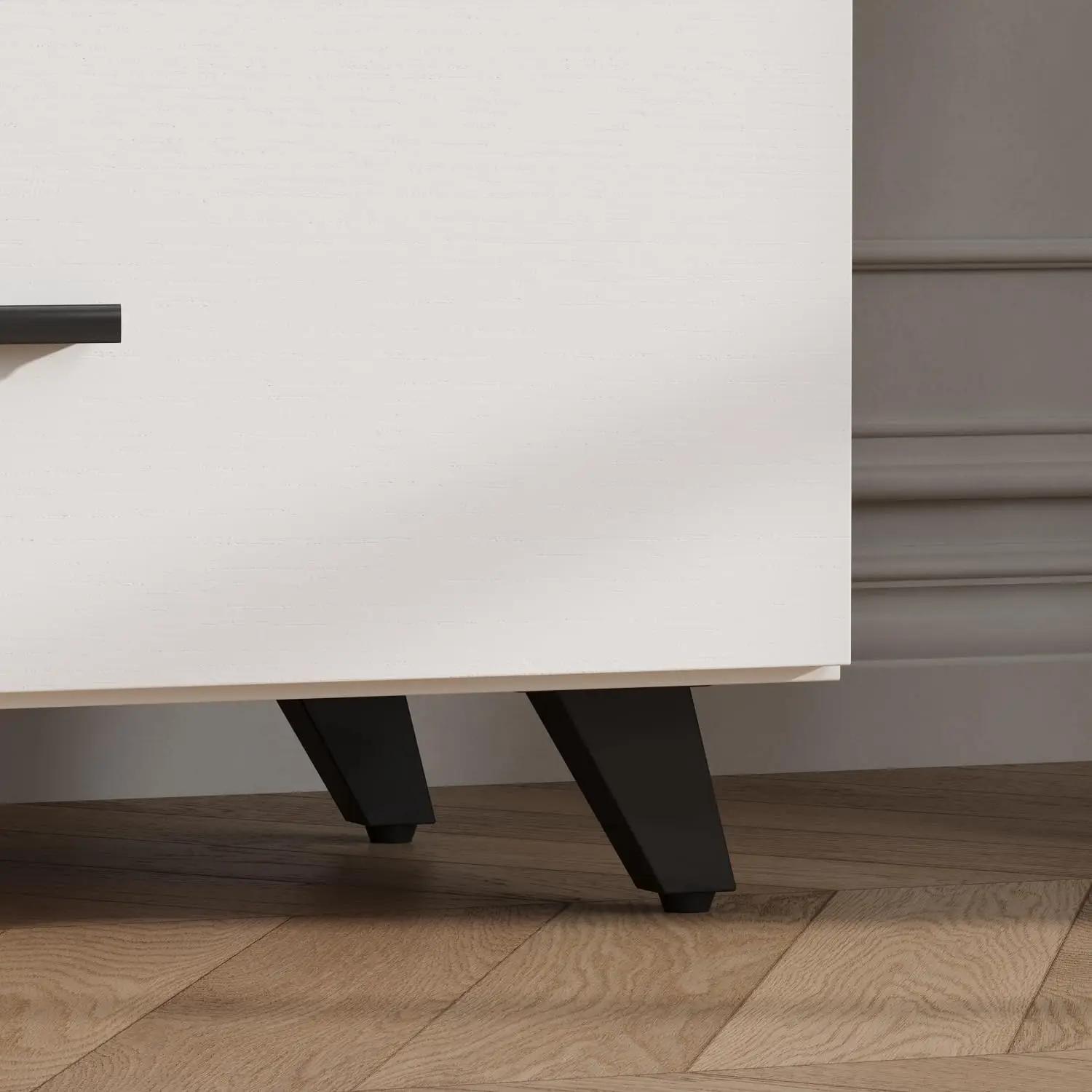 Meuble TV réglable en longueur et en forme, console multimédia 100 pouces, 4 tiroirs, 2 étagères, sa