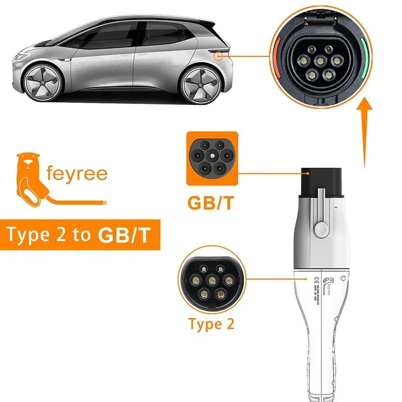 Adaptateur de chargeur Fey123 EV Type 2 IEC 62196-2 vers GB/T, connecteur EV de charge de véhicule é