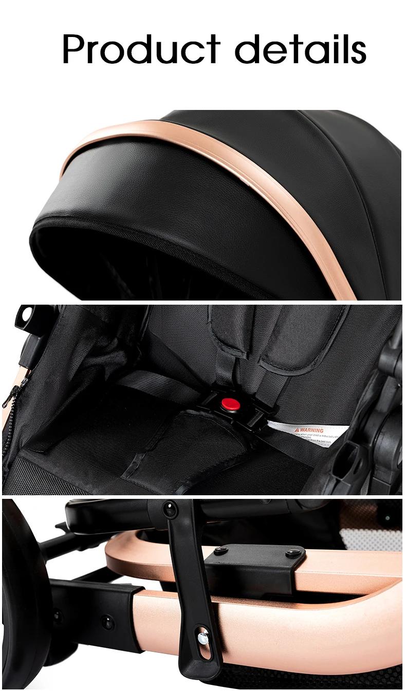 Poussette de bébé de luxe 3 en 1, voiture pour landau, poussette légère pour nouveau-nés, landau, si