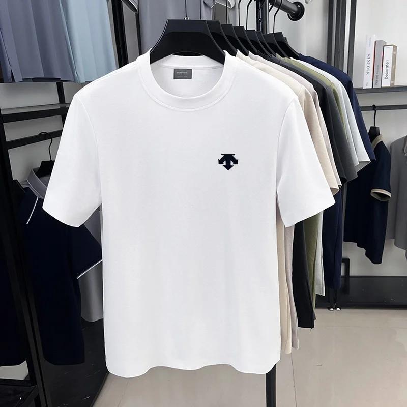T-shirt imprimé en coton respirant pour hommes, marque haut de gamme, col rond, manches courtes, hau