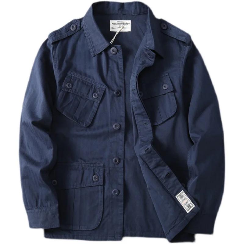 Veste Cargo Militaire Multi-Poches pour Homme, Manteau Délavé, 1603 Coton, Jungle Tropicale Américai